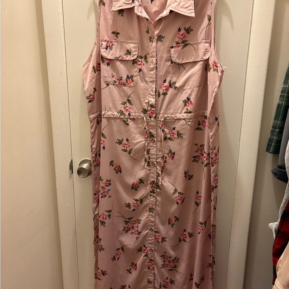 Chic Pink Floral Maxi Dress